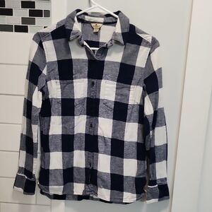 Woolrich Navy and White Buffalo Plaid Shirt
